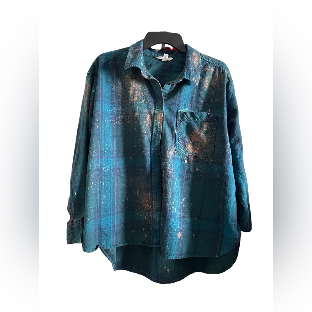 Hocus Pocus shirt sewn on hand dyed oversized XL flannel